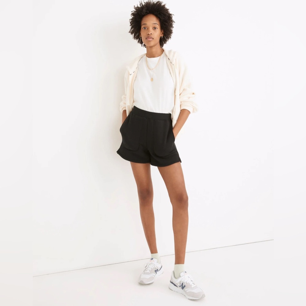Madewell Women's Airyterry Stitched-Pocket Sweatshorts shorts Black Size XS